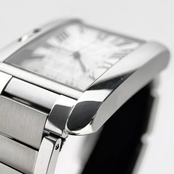 Cartier Tank Anglaise XL Stainless Steel Roman Automatic Men's Watch 3507 - Picture 4 of 9